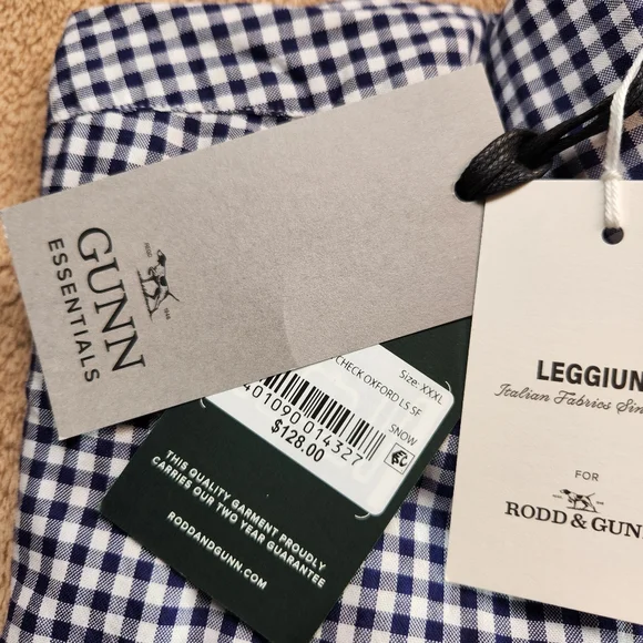 Rodd & Gunn NWT LS Superfine Gunn Check Oxford Shirt. 3X - Picture 4 of 16